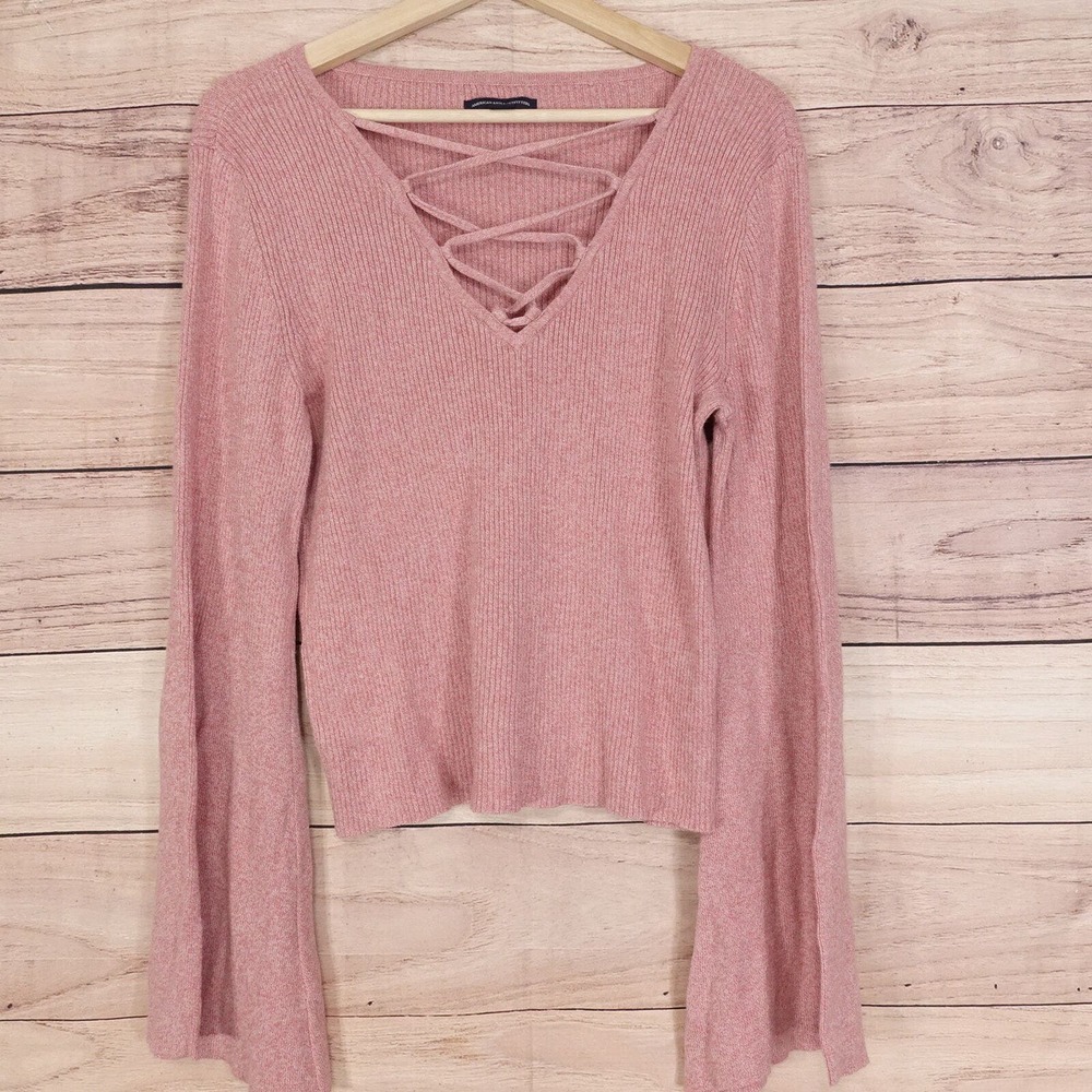 AMERICAN EAGLE PINK BAGGY SLEEVE PINK SWEATER WOMENS SIZE XL‎